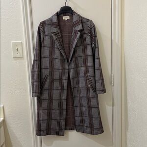 MELLODAY Brown and Black Textured Coat